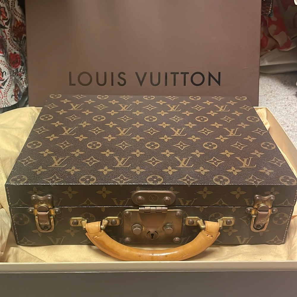 Louis Vuitton Monogram Canvas Vintage Jewelry Trunk Case 1970s Excellent